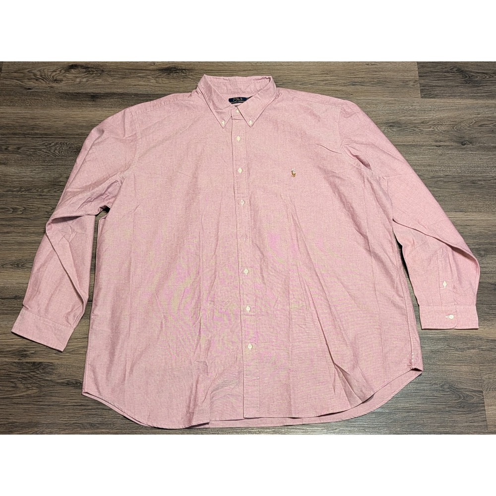 Polo Ralph Lauren Oxford Shirt Mens 4XLT Big Tall Pink Button Down Classic Fit